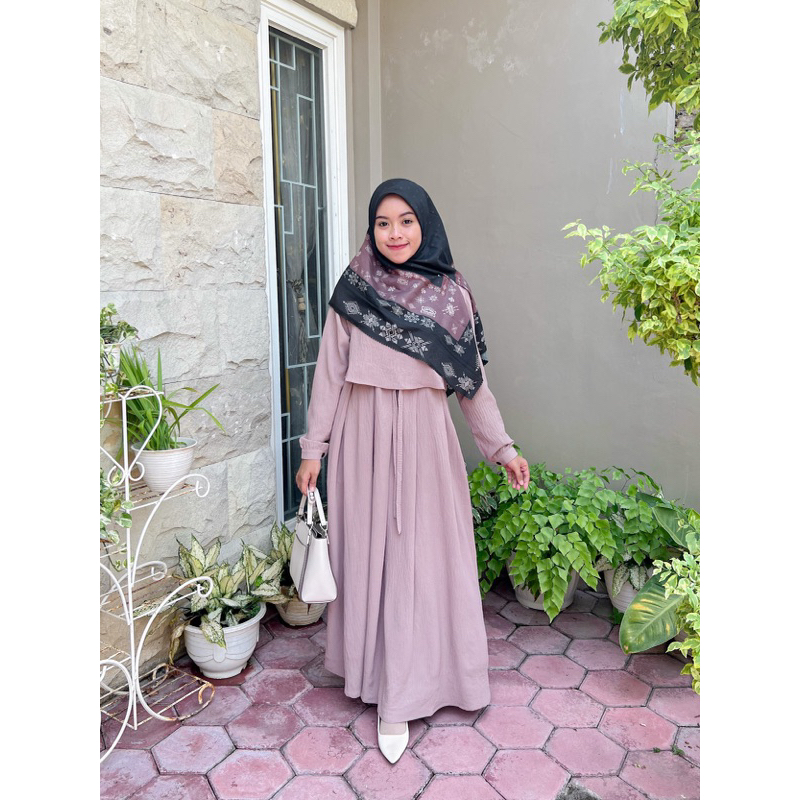 BIANKA SERUT GAMIS BAHAN AIRFLOW CRINKLE