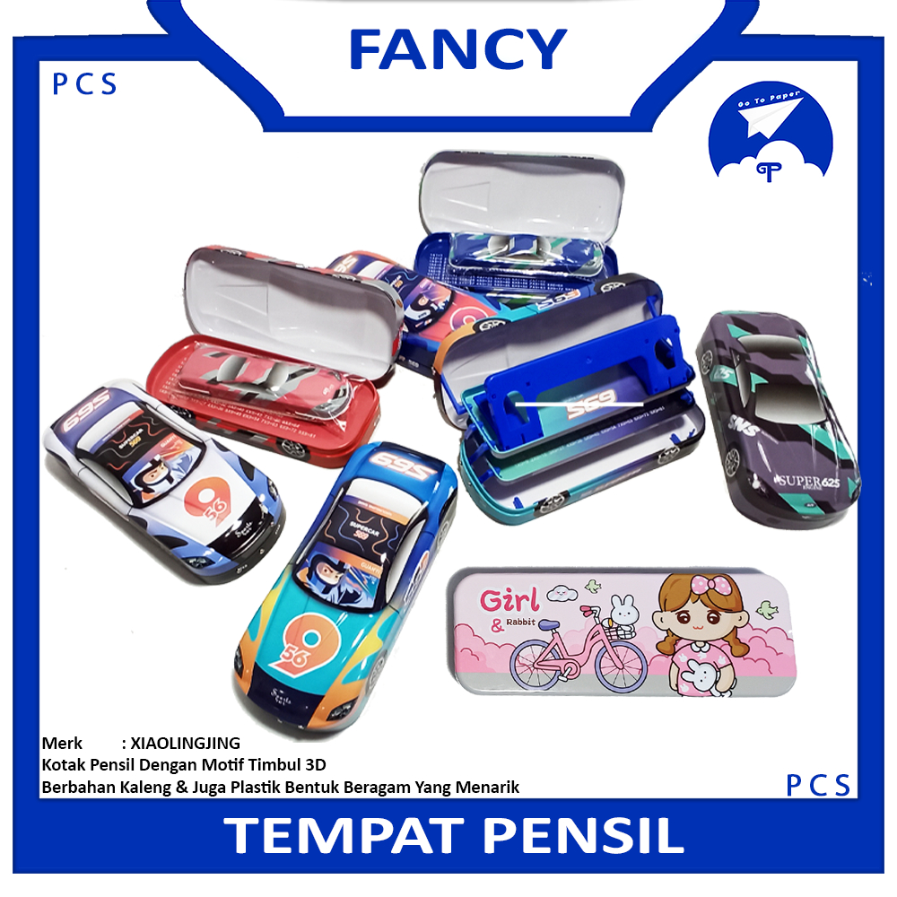 

FANCY - Pencil Case Tempat Pensil Kaleng Motif 3D - Pcs