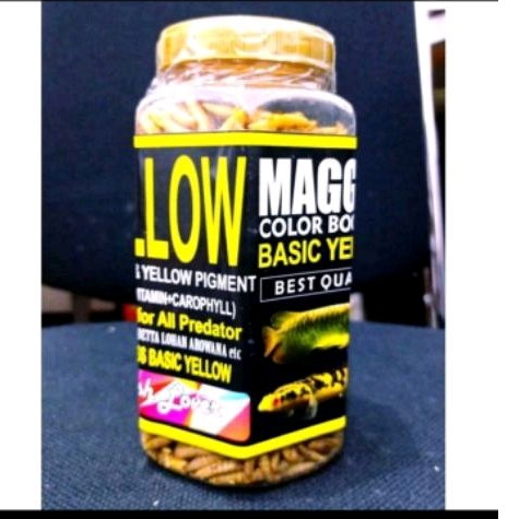 Makanan Ikan Predator Maggot Kering FISH LOVER MAGGOT  BLUE YELLOW RED 130GR
