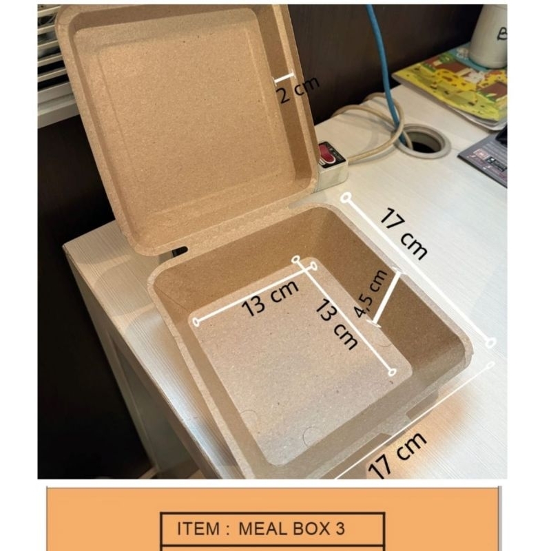 Meal Box Kraf 3 (25pcs) Full laminasi / Paper Meal box Craft 3 / Meal box Craft L / Paper food box L