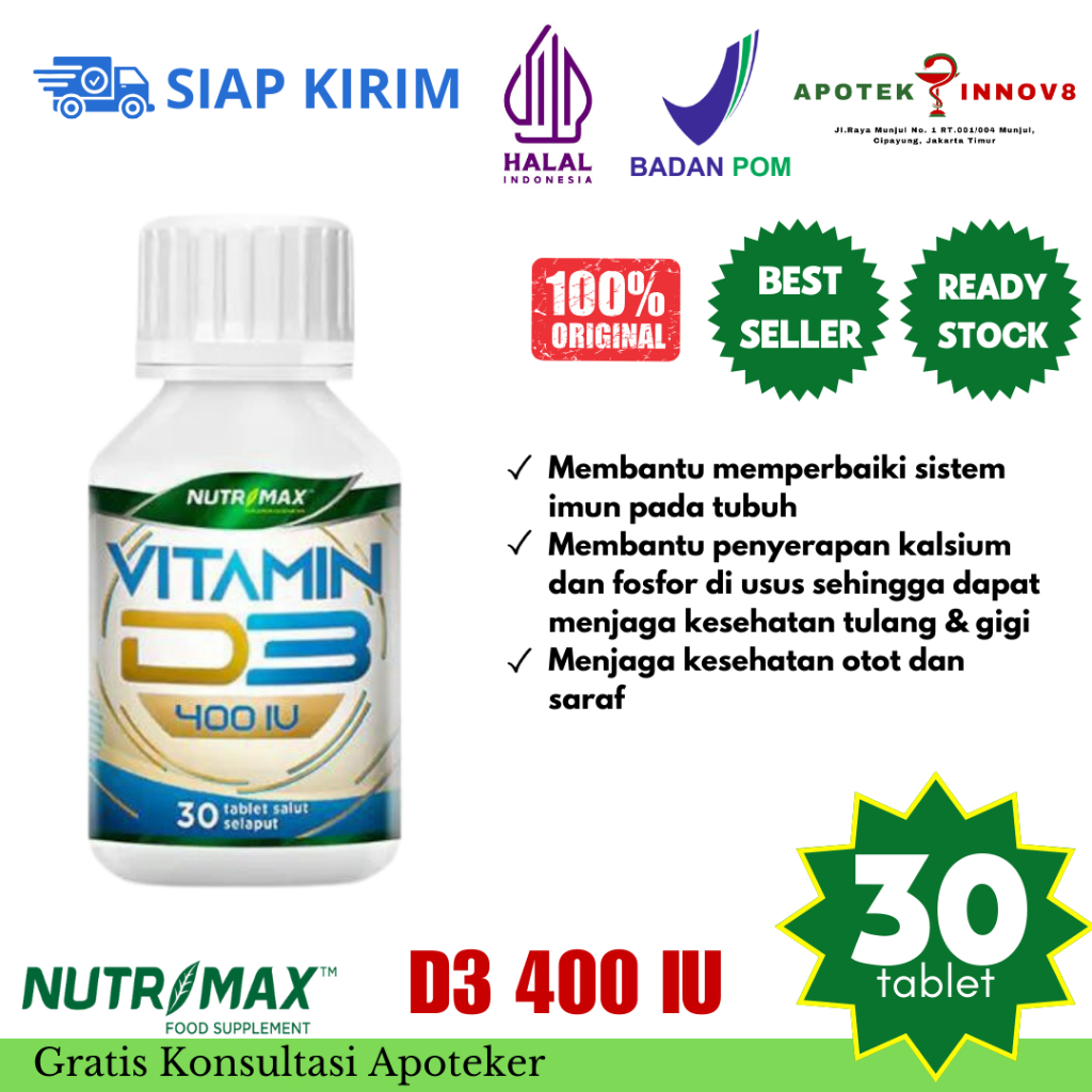 Nutrimax D3 400 IU 30 Tablet - Membantu Memperbaiki Sistem Imun Tubuh