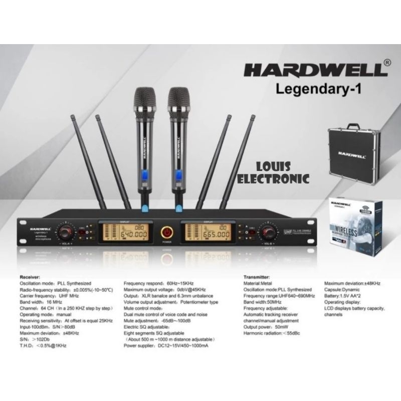 Mic Microphone Wireless HARDWELL LEGENDARY 1 ORIGINAL + HARDCASE