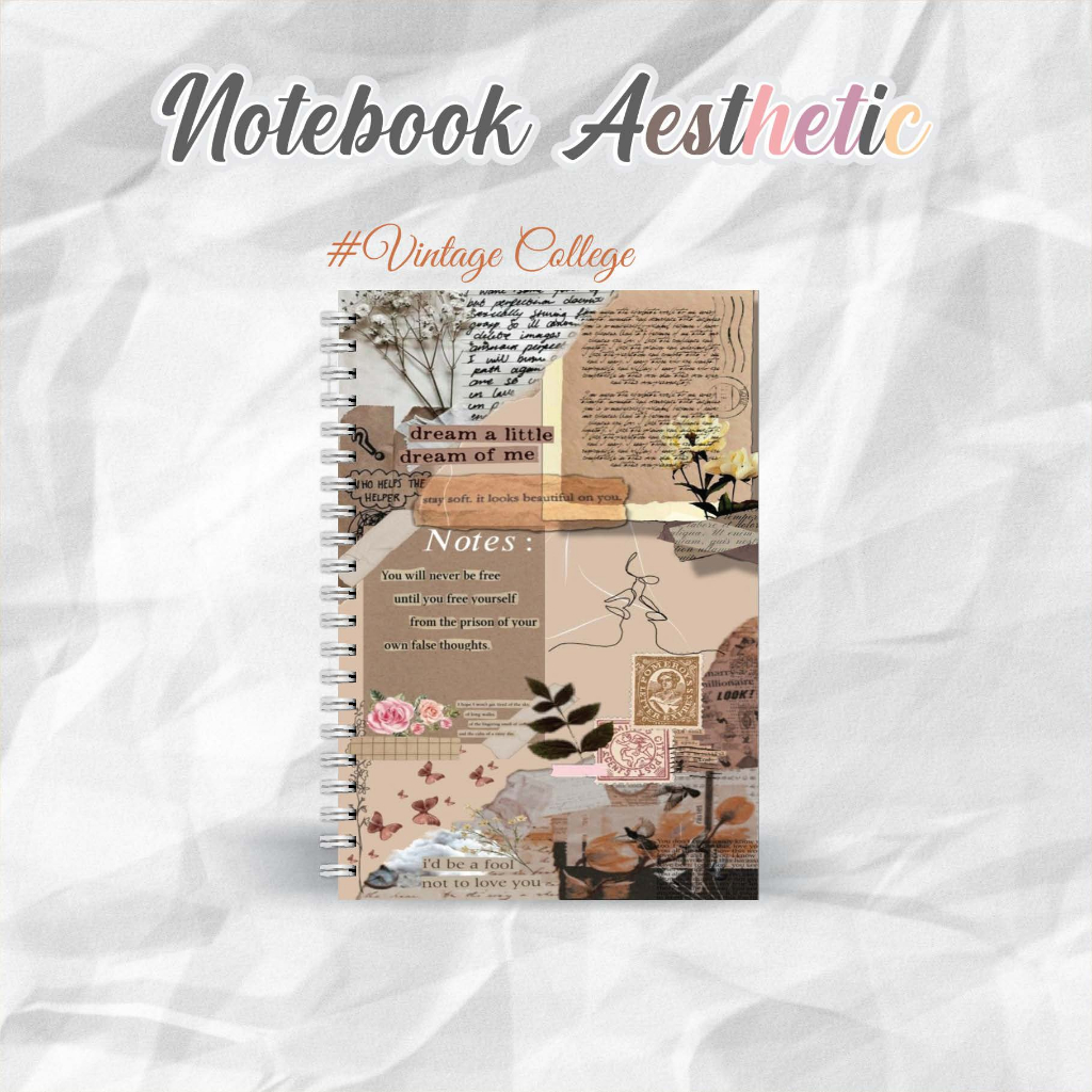 

NOTEBOOK A5 VINTAGE COLLEGE CATATAN/JURNAL BOOKPAPER GRID/KOTAK2#DOTTED/TITIK2#BLANK/POLOS