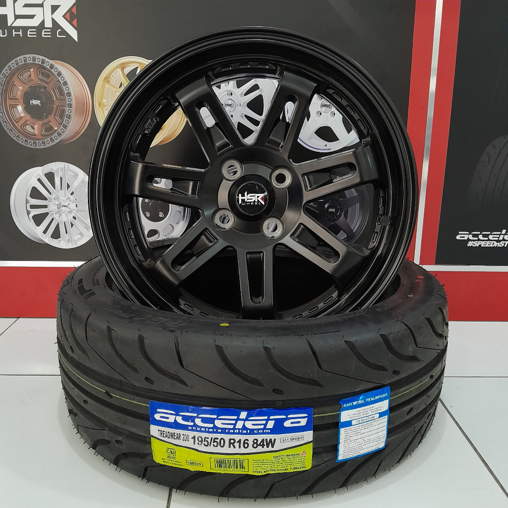 velg mobil murah ring 16 plus ban ukuran 195 50 ring 16 ban semislik hsr daimon type palang lobang b