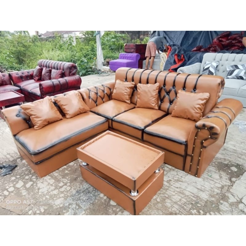 Sofa L kancing /L minimalis /sofa kancing