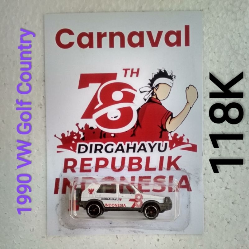 Diecast Matchbox 1990 VW Volkswagen Golf Country Custom Carnaval  Dirgahayu HUT Kemerdekaan Republik