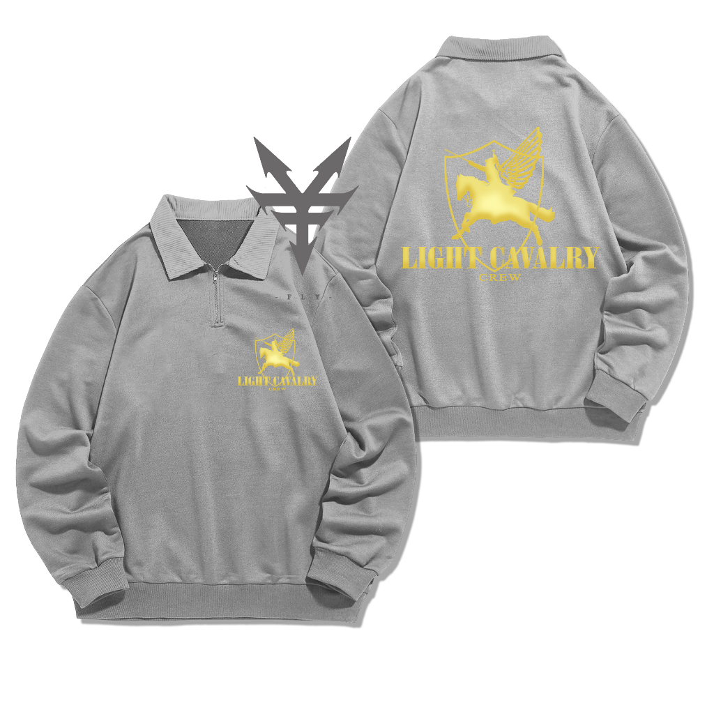 Jaket Half Zipper Owen Knight LIGHT CAVALRY Crew Wind Breaker Manhwa Outfit