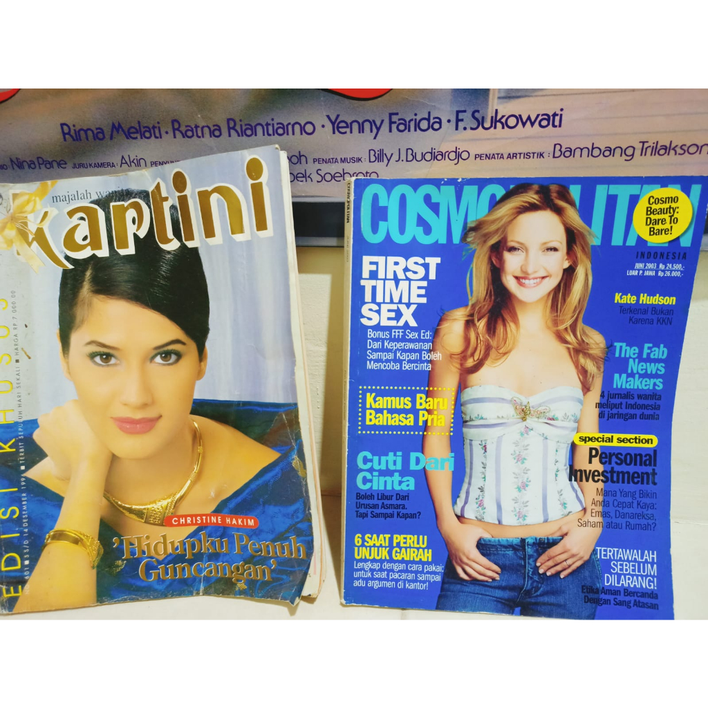 2 Buku majalah kartini dan cosmopolitan tahun 2003 dan 1996 H7-01