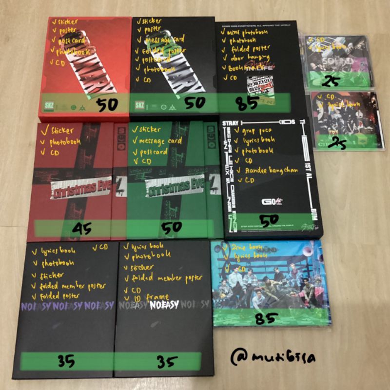 ALBUM ONLY STRAY KIDS SKZ (PART 1) ODDINARY INLIFE CHRISTMAS EVEL GOLIVE NOEASY CIRCUS THE SOUND