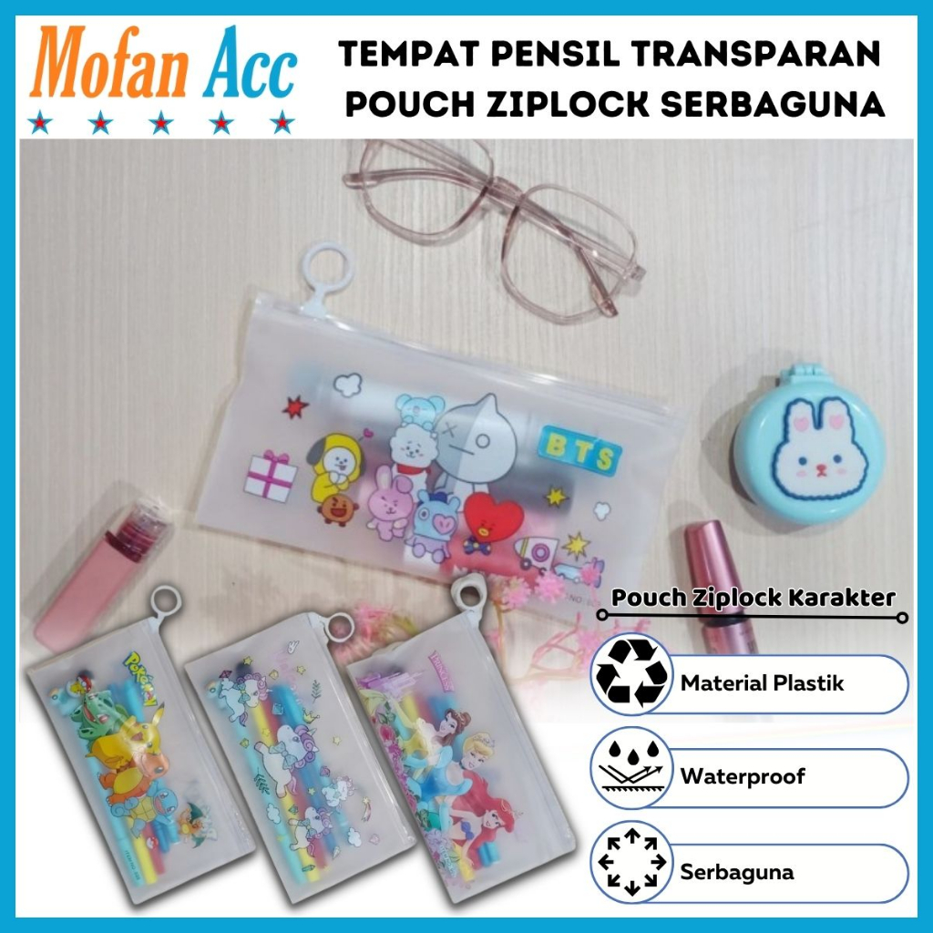 

Tempat Pensil Pulpen Transparan / Pouch Zipper Lock Karakter Motif Lucu / Kotak Tempat Penyimpanan Alat Tulis Kantor Sekolah Anak / Dompet Kosmetik Makeup Kosmetik Peralatan Sekolah Kantor Travelling Tahan Air Gambar Unik Character Frozen Disney Serbaguna