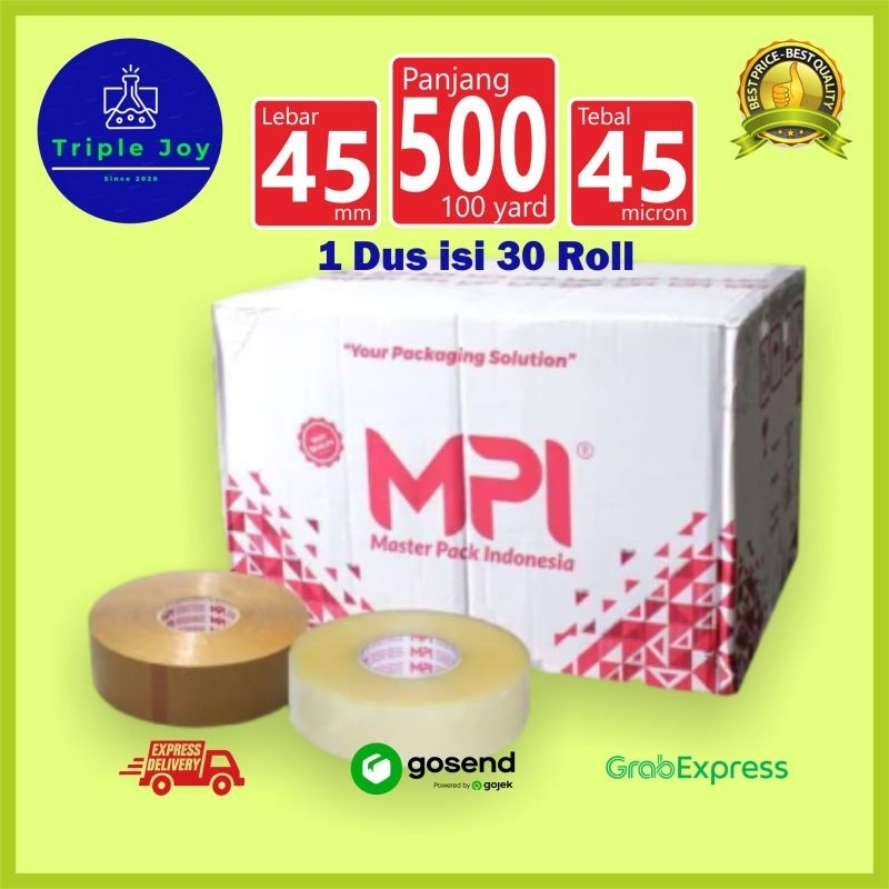 

Lakban 2 Inch MPI Kartonan Bening Coklat Plakban 45 Micron