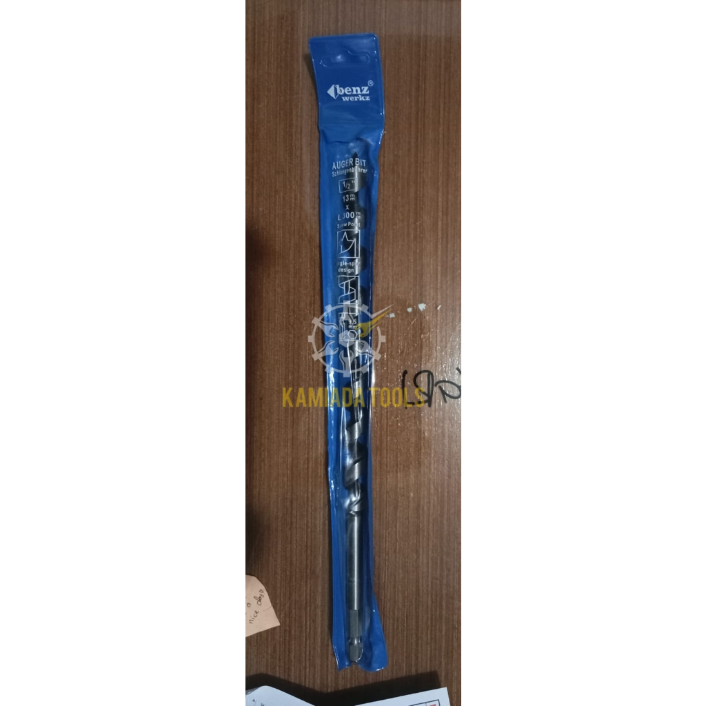 Mata Bor Kayu (1/2") 13mm x 300mm BENZ / Mata Bor Kayu / Auger Bit