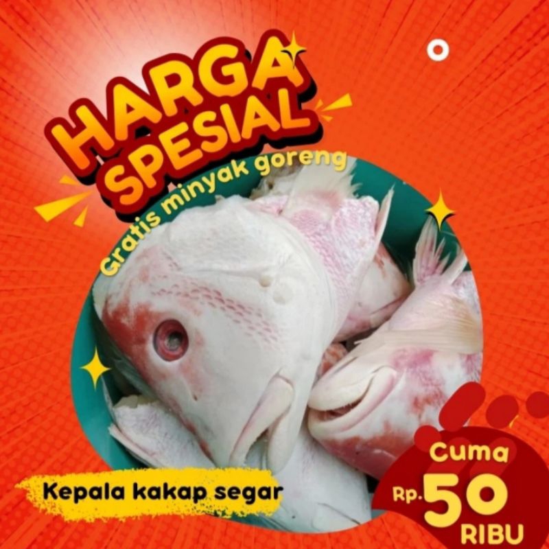 

kepala kakap merah 1kg free minyak goreng 1liter