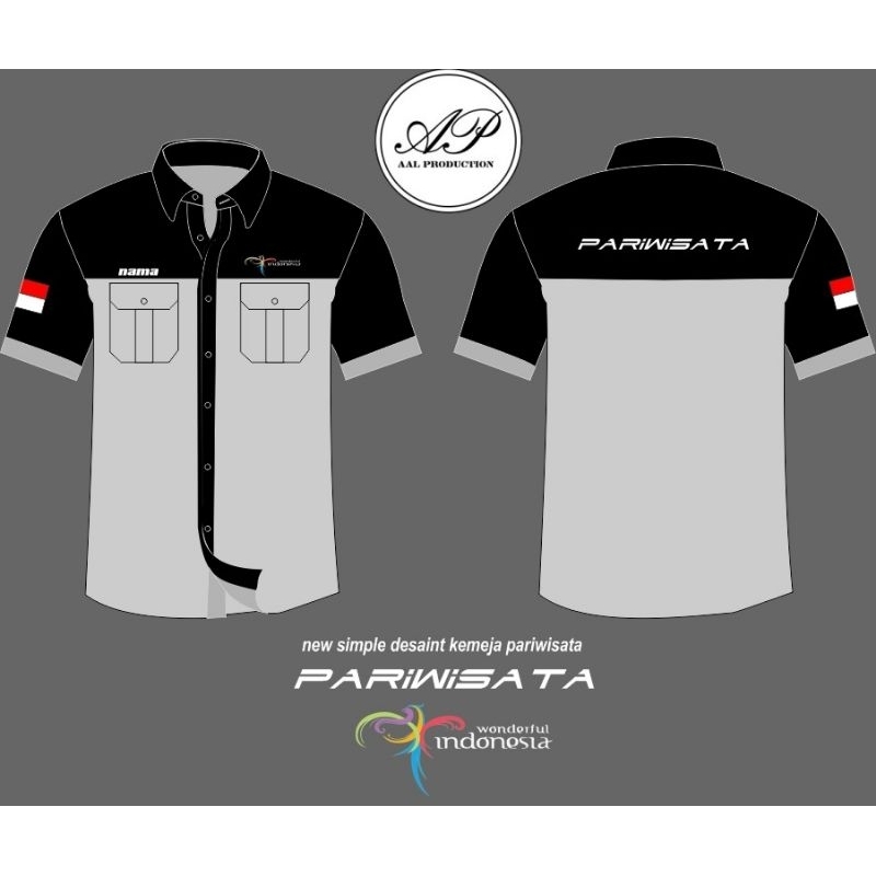 Baju Hem  pariwisata seragam sopir simple elegan