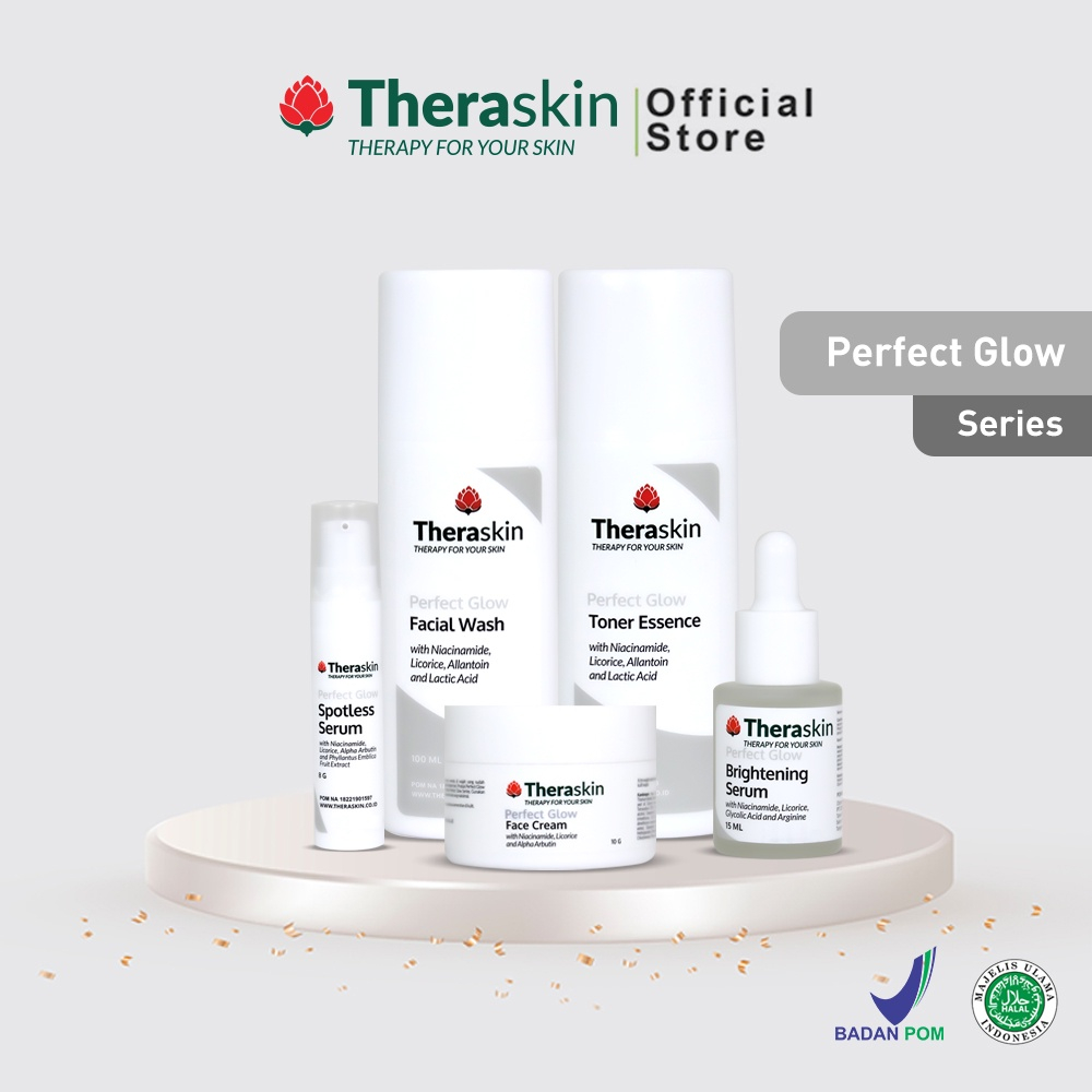 Skincare Theraskin Perfect Glow Series - Paket Skincare untuk Wajah Glowing Bebas Flek Hitam New The