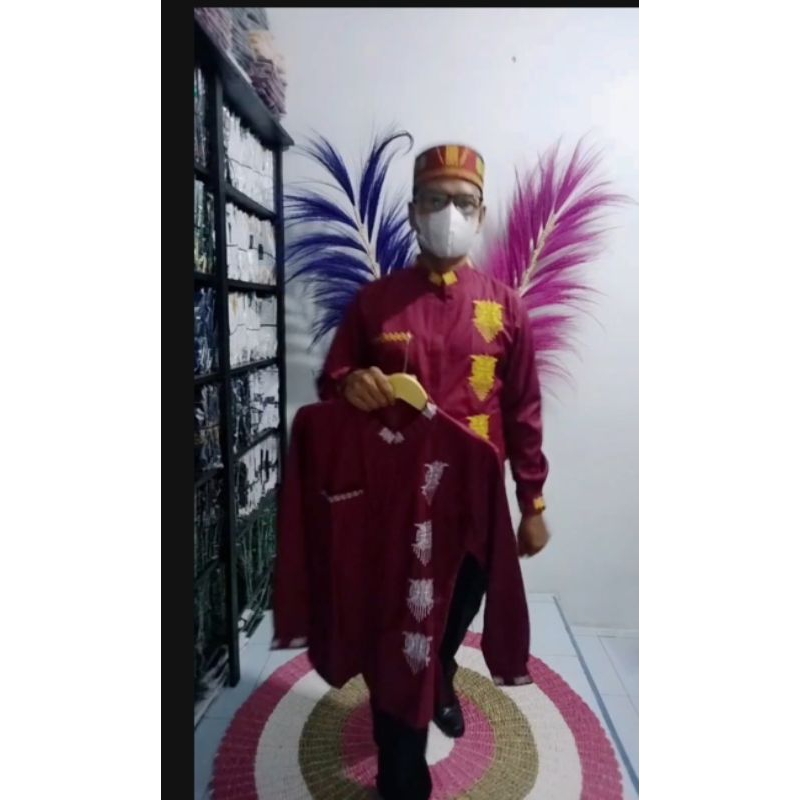 Baju koko bordir motif pintu Aceh original