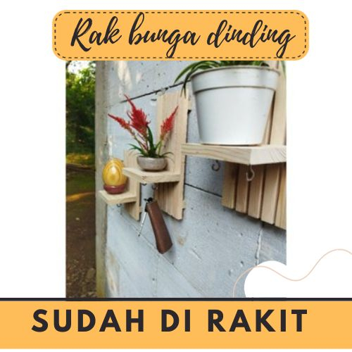Rak Dinding Kayu Rak bunga dinding gantungan kunci