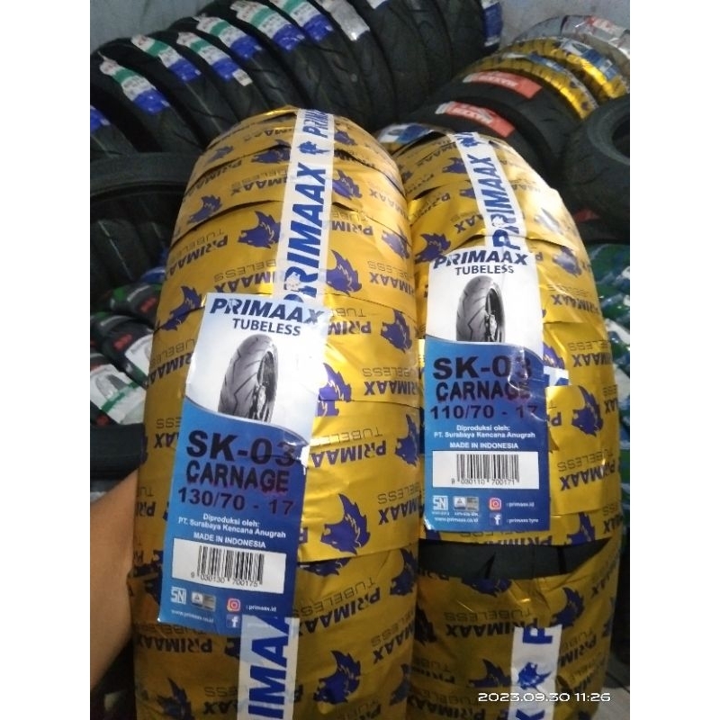 Primax sk 03 ukuran 130/70-17 dan 110/70-17 TUBELES