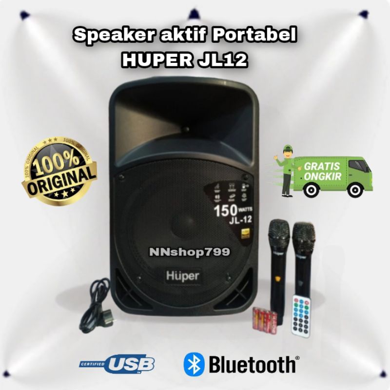 SPEAKER AKTIF PORTABEL HUPER JL12 / SPEAKER PROFESSIONAL PORTABEL HUPER JL12 ORIGINAL