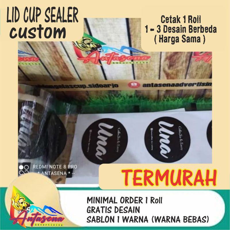 PROMO  Sablon Plastik Lid Cup Sealer Custom || Isi 1200 Pcs || Desain Request Sesuai Pembeli || Sabl