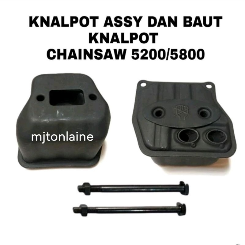 Knalpot chainsaw kecil 5200/5800 Muffler assy chainsaw 2 lubang