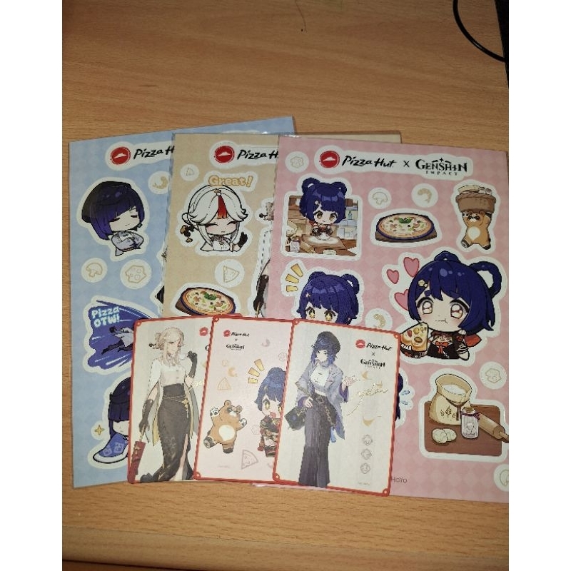 Genshin x Pizza Hut Collab (sticker & photocard) BACA DESKRIPSI