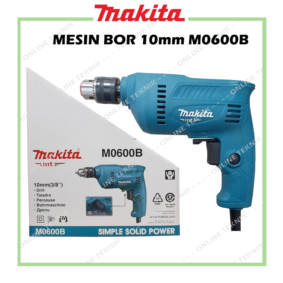 MAKTEC MT 60 / MAKITA M0600B Mesin Bor 10 mm Bor Tangan Original Makita Maktec