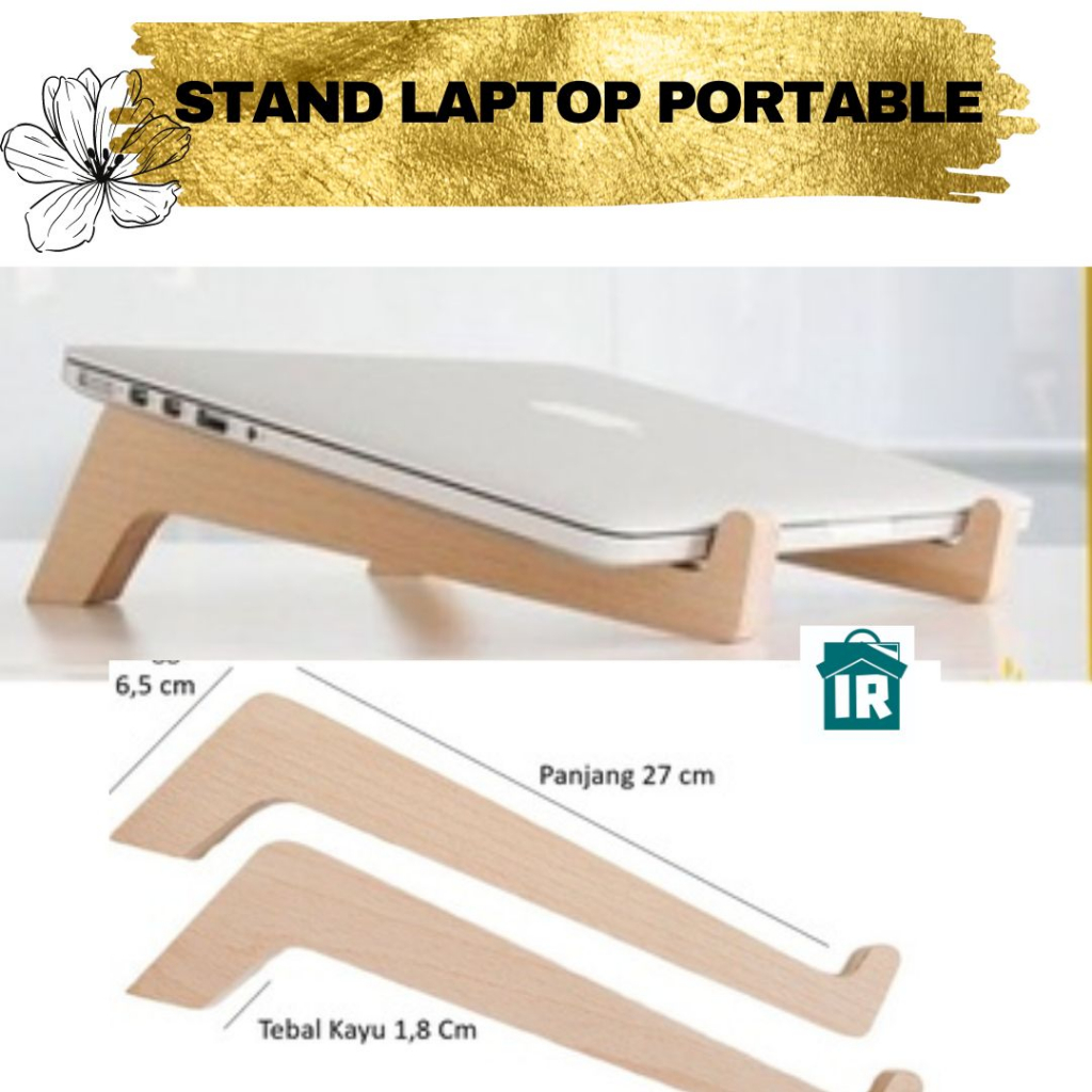 STAND LAPTOP PORTABLE KAYU JATI BELANDA HOLDER LAPTOP KAYU JATI BELANDA TATAKAN LAPTOP KAYU ALAS LAP