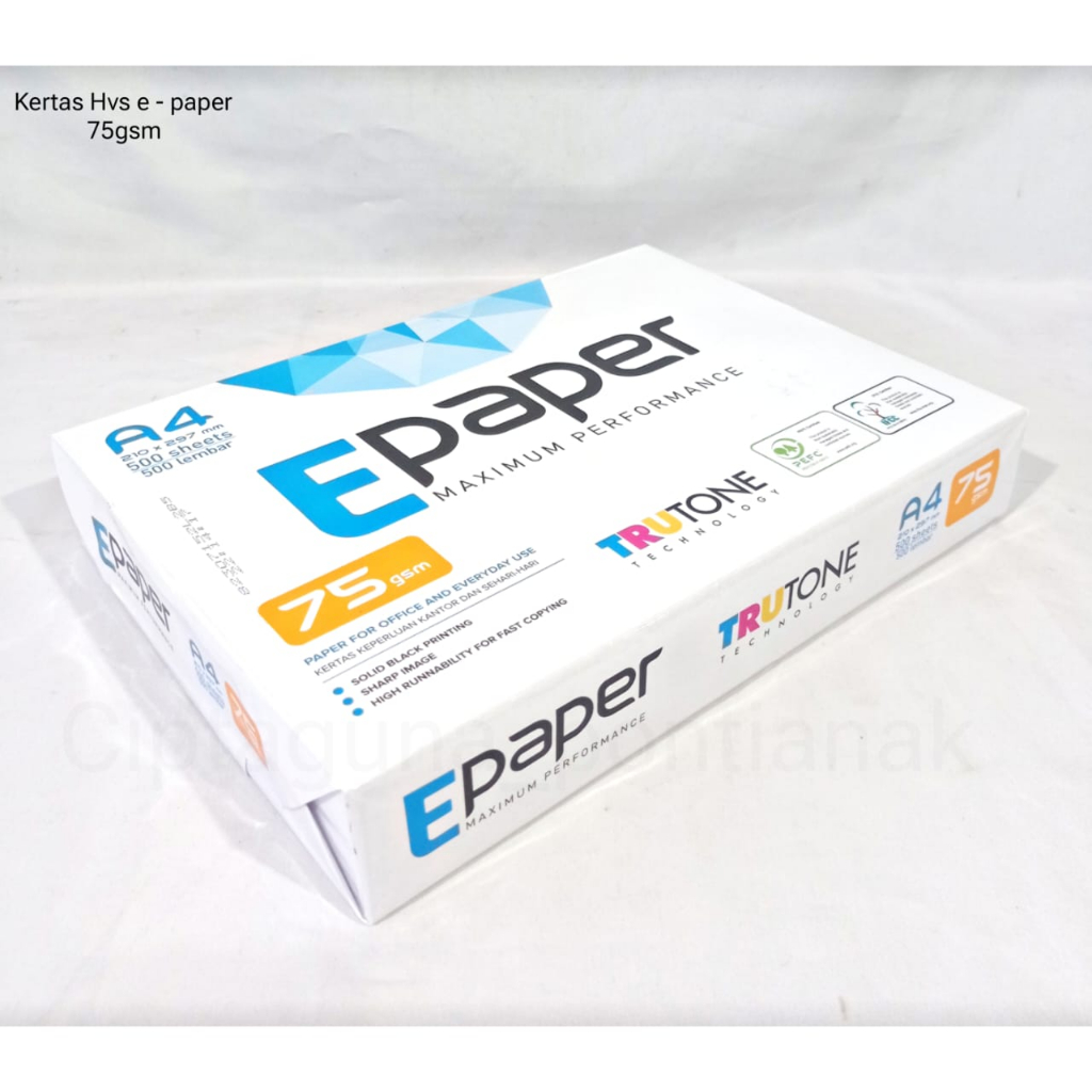 

KERTAS HVS E-PAPER A4 & F4 75 GSM - MURAH!!!