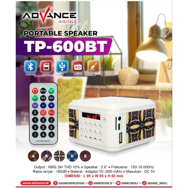 Speaker Advance TP600 BT Bluetooth / Speaker advance TP600 Murottal Alquran 16GB 32GB