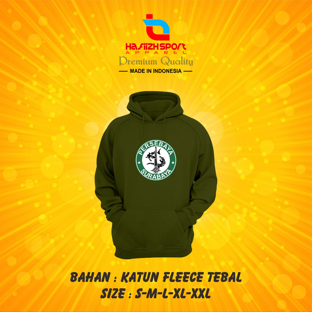 SWEATER HOODIE PERSEBAYA SURABAYA GREEN NORD TERBARU / HOODIE PERSEBAYA SURABAYA PREMIUM