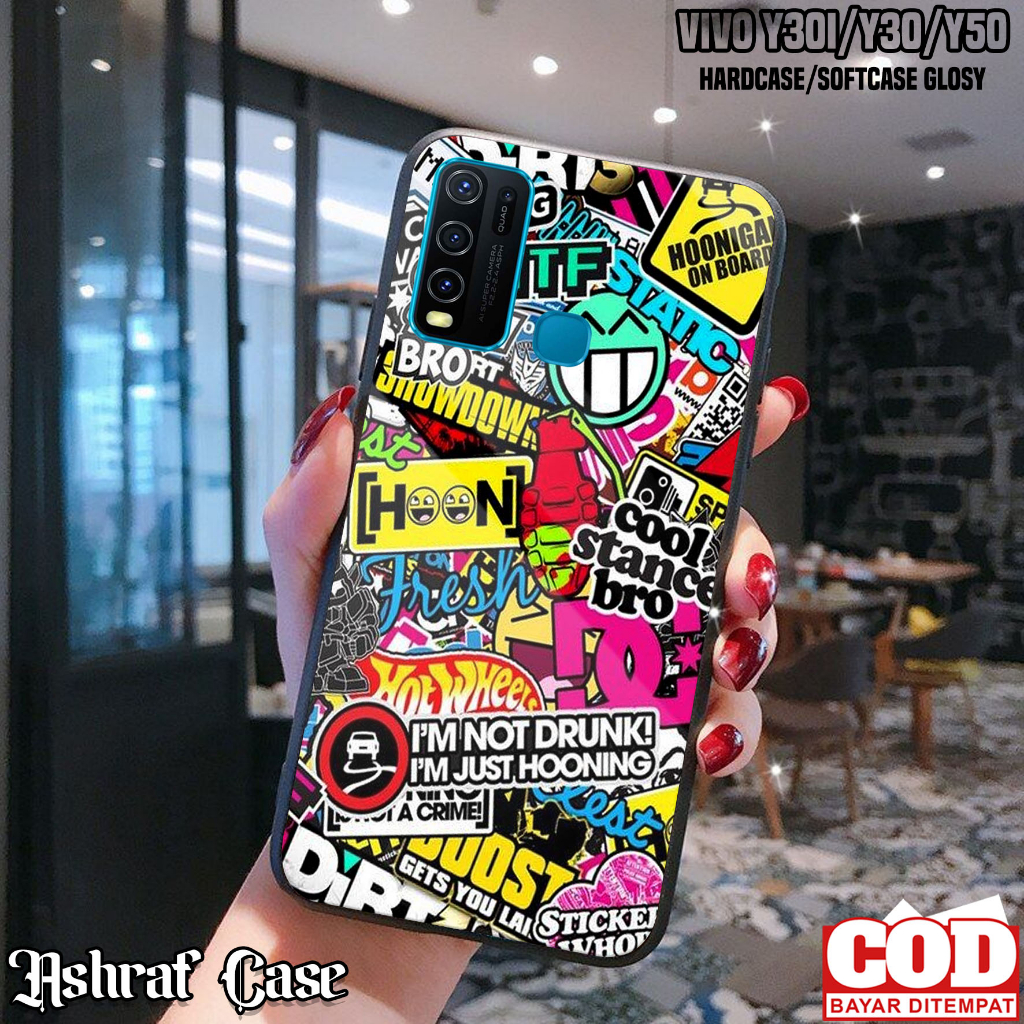 Case Hp Vivo Y30i / Y30 / Y50 - Casing Hp Vivo Y30 / Y30i / Y50 ( GRAFF ) Softcase Glass Kaca - Kond