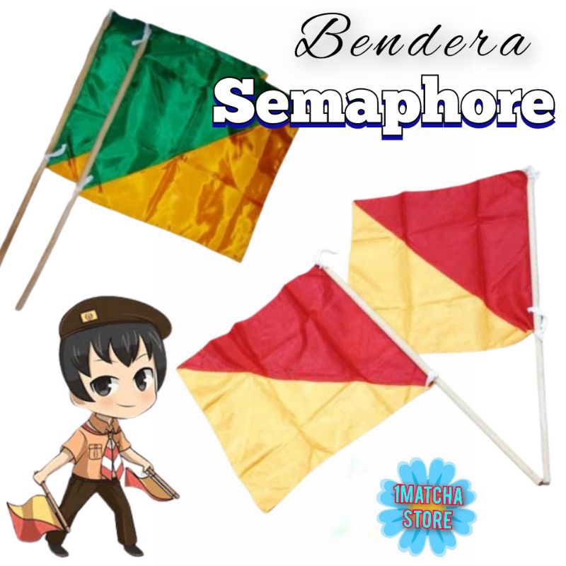 Bendera Semaphore / Bendera Semaphore HW dan Tongkat Pramuka