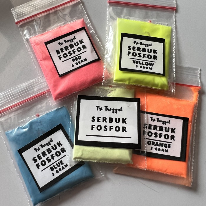 Set Fosfor 8gr 8pcs Serbuk Glow In The Dark Bubuk GID Nyala Dalam Gelap Warna Terang Super Strontium
