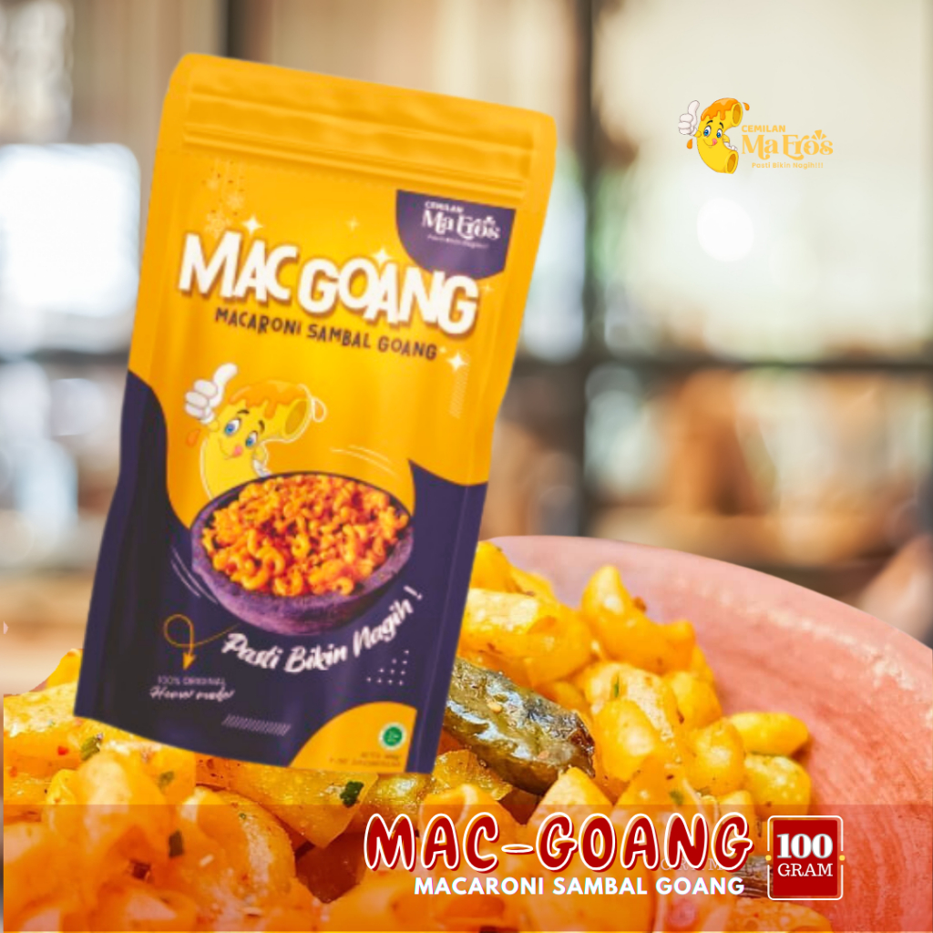 

Cemilan MaEros | MAC GOANG – MACARONI SAMBAL GOANG 100 Gram | Cemilan Viral Cemilan Keluarga Kekinian | Bisa COD