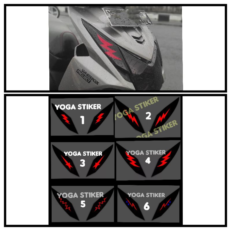 cutting sticker lampu sein saja motif petir beat fi 2013