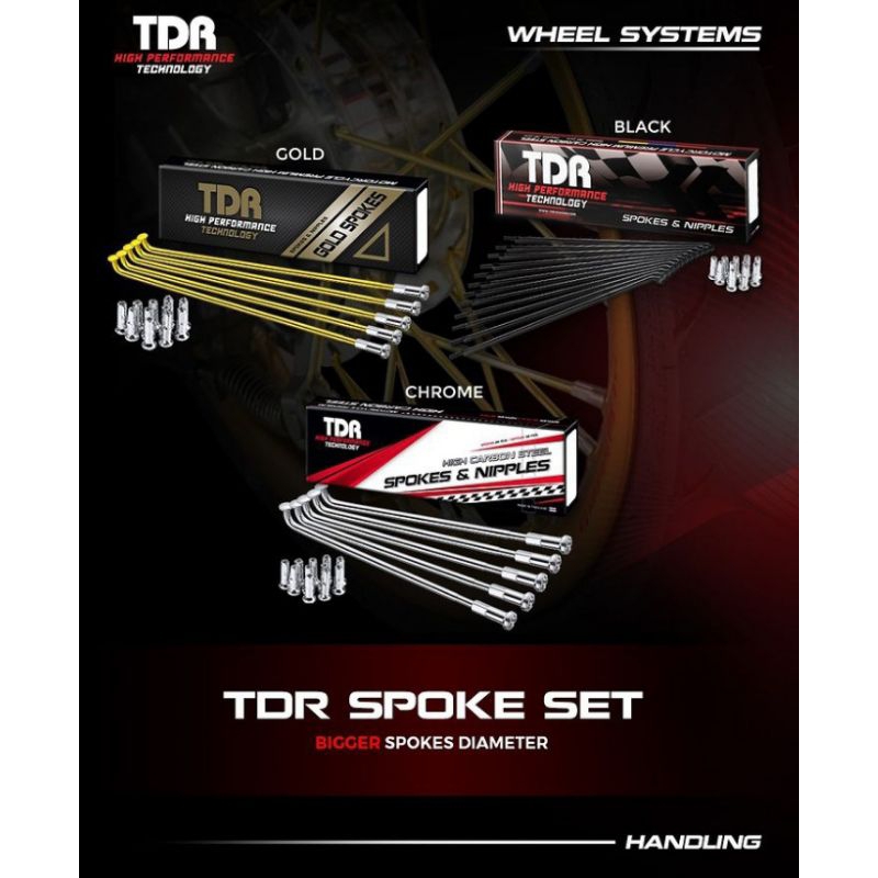 Ruji jari jari spoke TDR original Gold black Chrome 2tone Aero blade