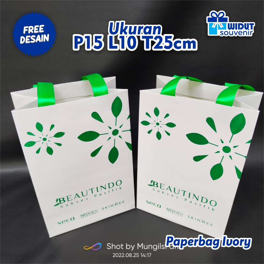 Paper Bag Tas Kertas Custom Ivory Dengan Sablon Gratis Desain
