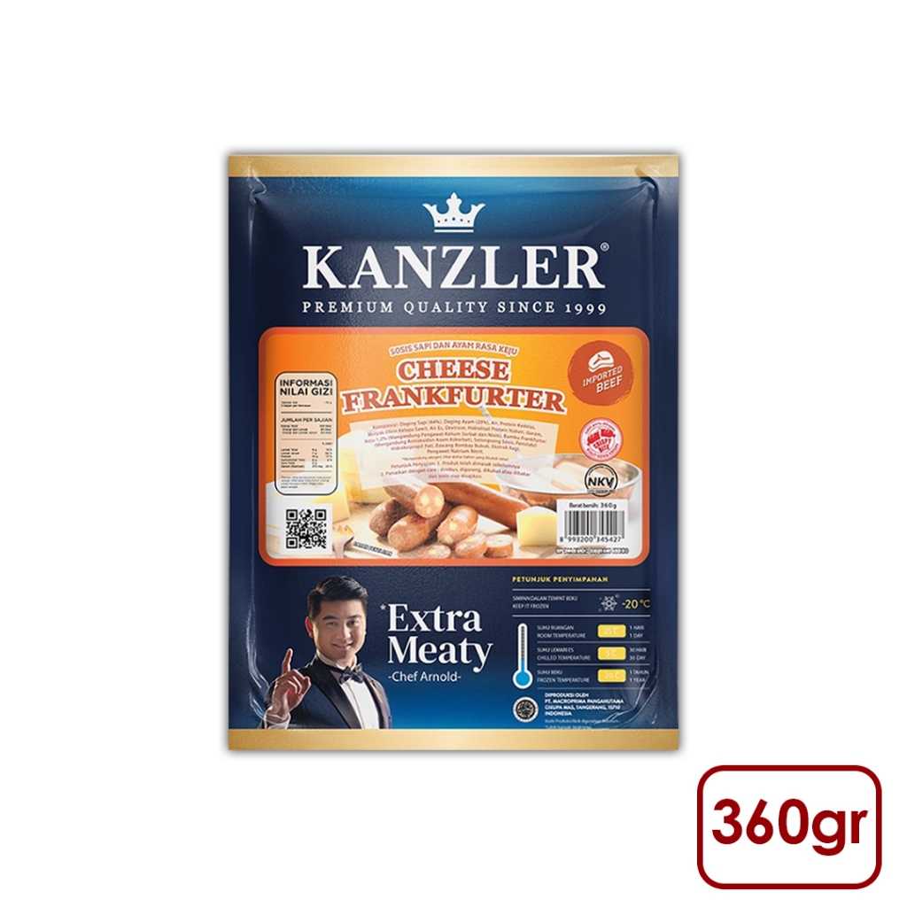 

KANZLER Cheese Frankfurter 360gr (Tahan suhu ruangan 3hari)
