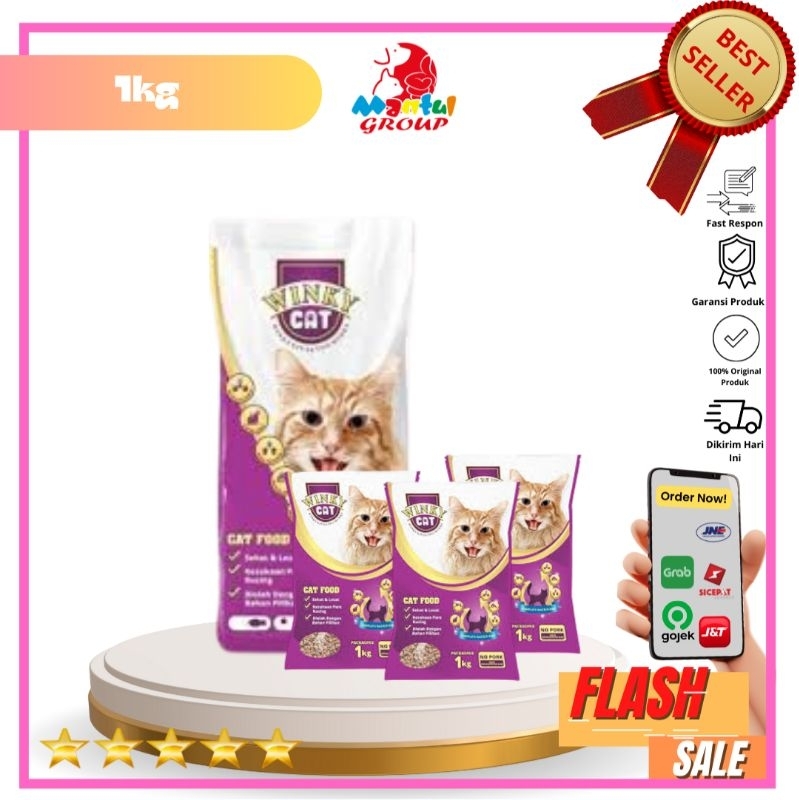 

Makanan Kucing Repack winky 1 Kg|REPACK