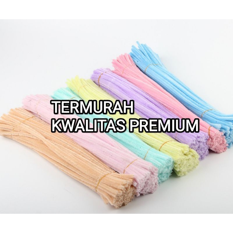 Jual Zuccaqu Pipe Cleaner 100 Pcs, Kawat Bulu Mercy Mix Campur Pastel  Bright A B Tebal 6mm 30cm, DIY art n craft Prakarya Anak, Mainan Edukasi