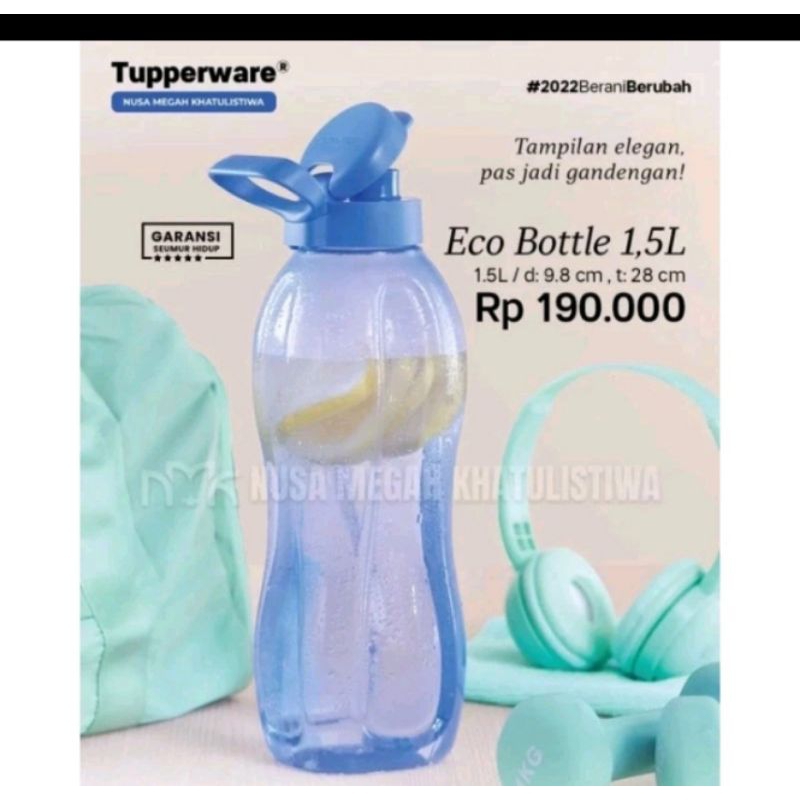 eco bottle 1,5 liter l Ori l Tupperware l 3 warna l botol minum
