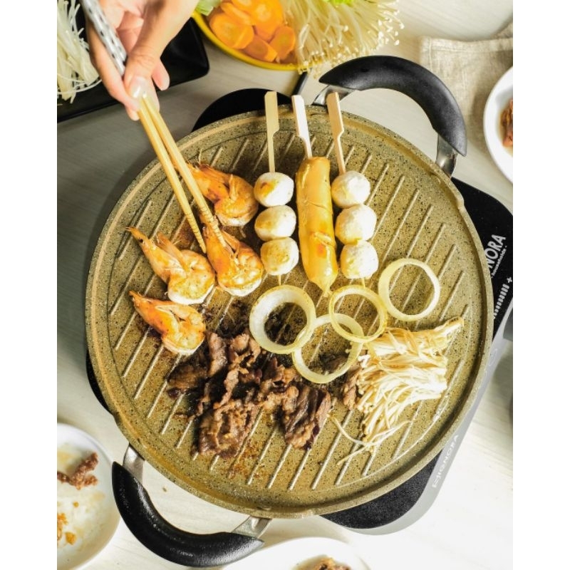 Signora Round Grill Pan/Alat Panggang/BBQ/Pemanggang Sate/Griller