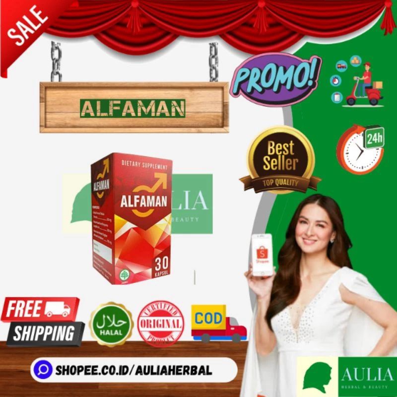 ALFAMAN ASLI UNTUK STAMINA PRIA 1 BOTOL ISI 30 KAPSUL Alfa man