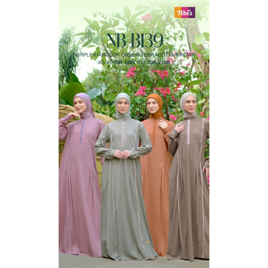 Nibras NB B139 / Gamis Wanita Dewasa / Gamis Nibras Terbaru / Gamis Kekinian
