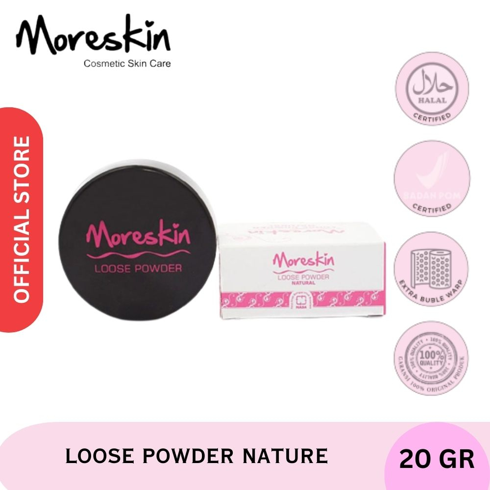 Moreskin Loose Powder Natural Nasa Bedak Muka Glowing - Bedak Glowing Korea - Bedak Pemutih Kulit Te