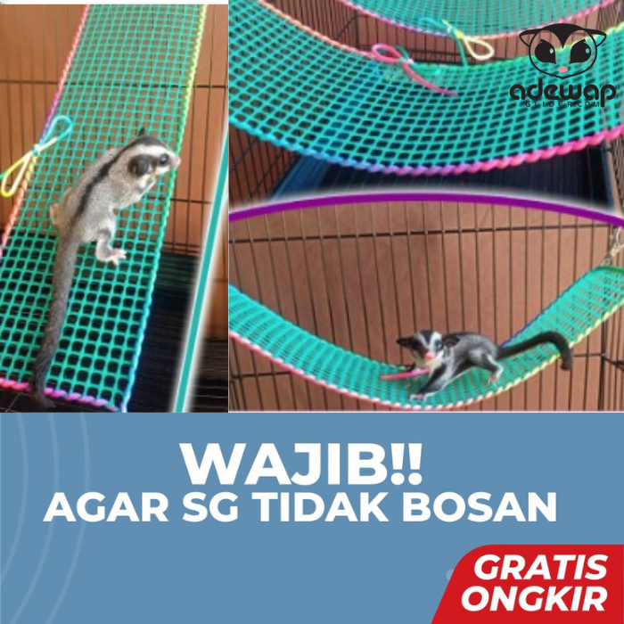 ADEWAP GLIDER Jembatan Panjatan Jaring Mainan Hammock Sugar Glider