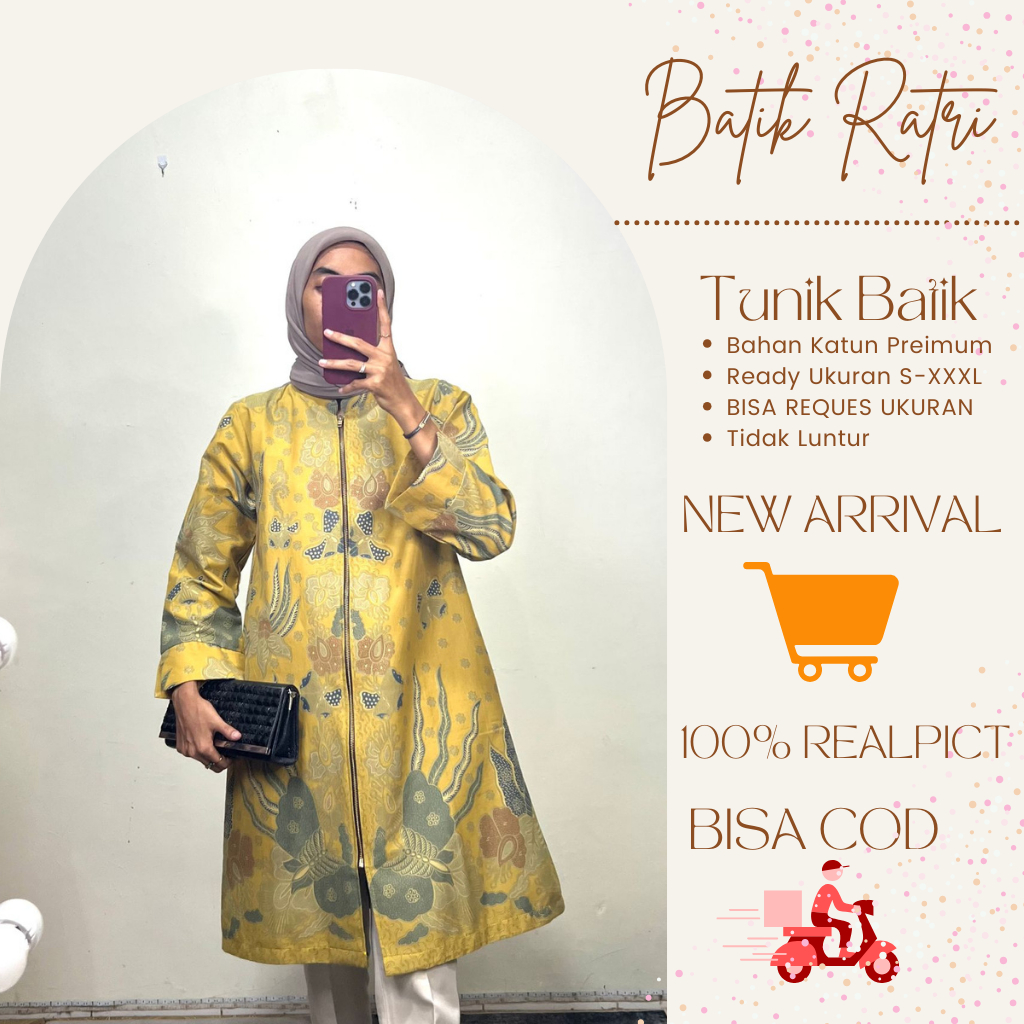 Batik Wanita Modern Baju Batik Tunik Wanita MOTIF SEKAR AYU Tunik Batik Tunik Wanita Modern Batik Tu