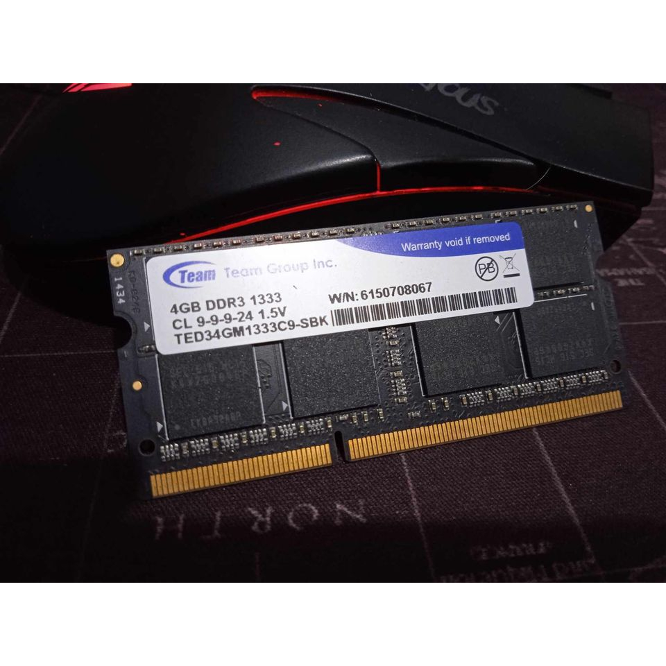 RAM LAPTOP 4GB DDR3 PC1333 MERK TEAM