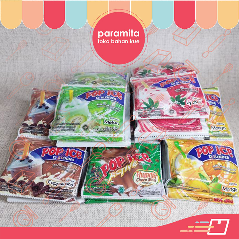 

Pop Ice 1 Sachet Rasa Melon / Leci / Cappucino / Choco Malt / Mangga / Avocado